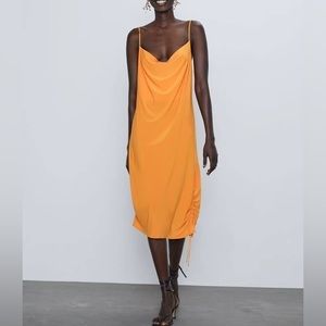 Zara Orange Midi Camisole Dress | Size XL
